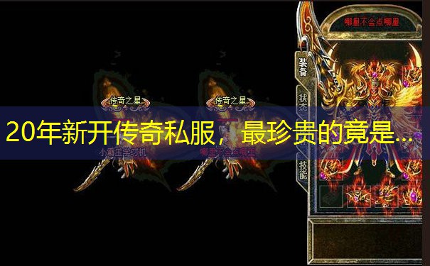 20年新开传奇私服，最珍贵的竟是...